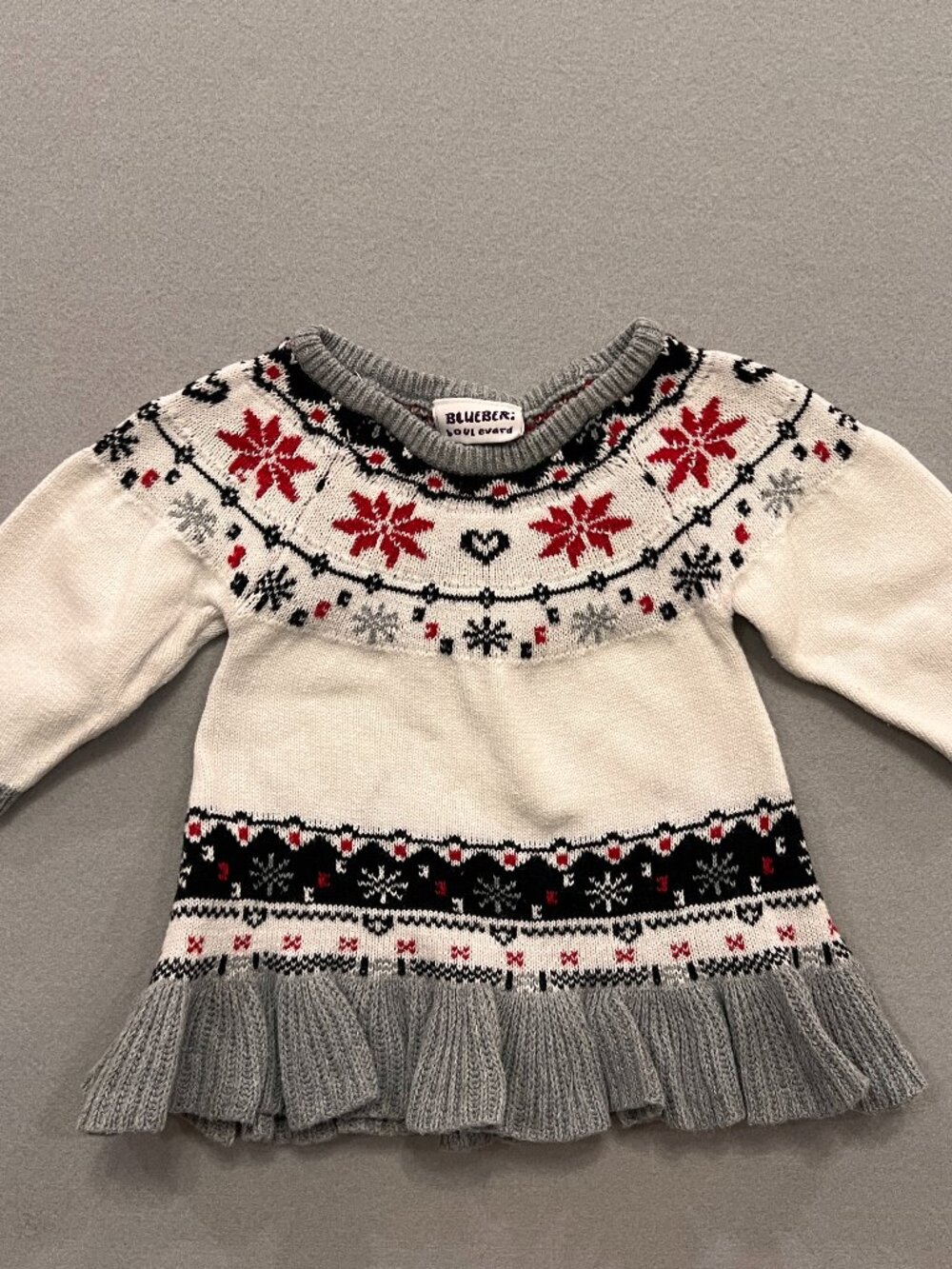 Blueberi Boulevard Girl's Size 18M Knit Ruffle Bottom Tunic Sweater